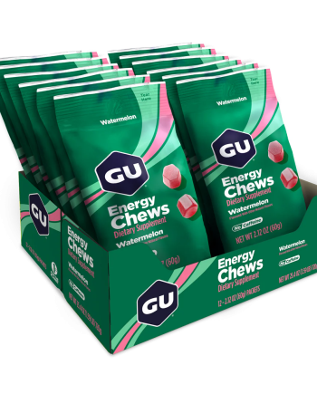 GU Energy Gum | Watermelon - 1 Box [12 x 60g Packs]