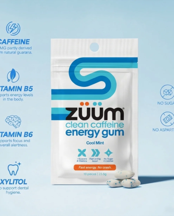 Zuum Energy Gum - Cool Mint [10 Chewing Gum Pieces]