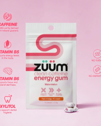 Zuum Energy Gum - Watermelon [10 Chewing Gum Pieces]